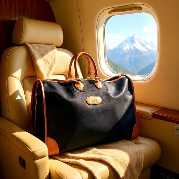 T. Anthony Ltd America Handbags - T. Anthony Elegant Weekender Duffle Travel Canvas, Leather Bag Unisex